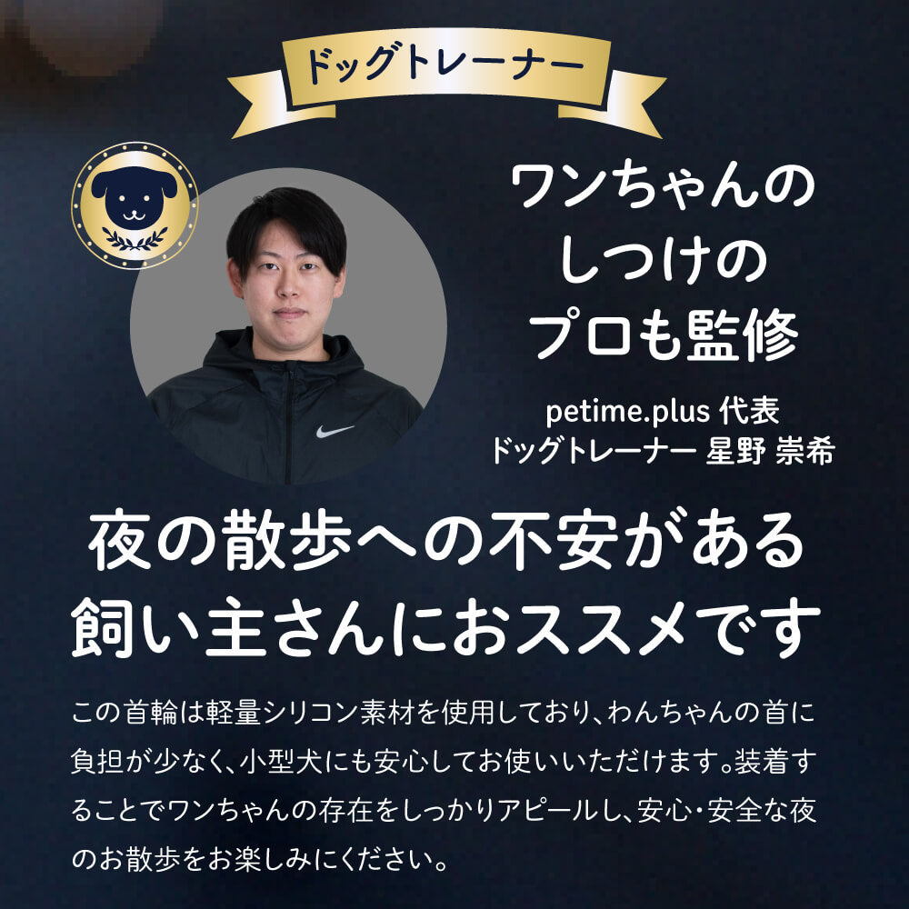 【ドッグトレーナー監修】犬専用LED光る首輪