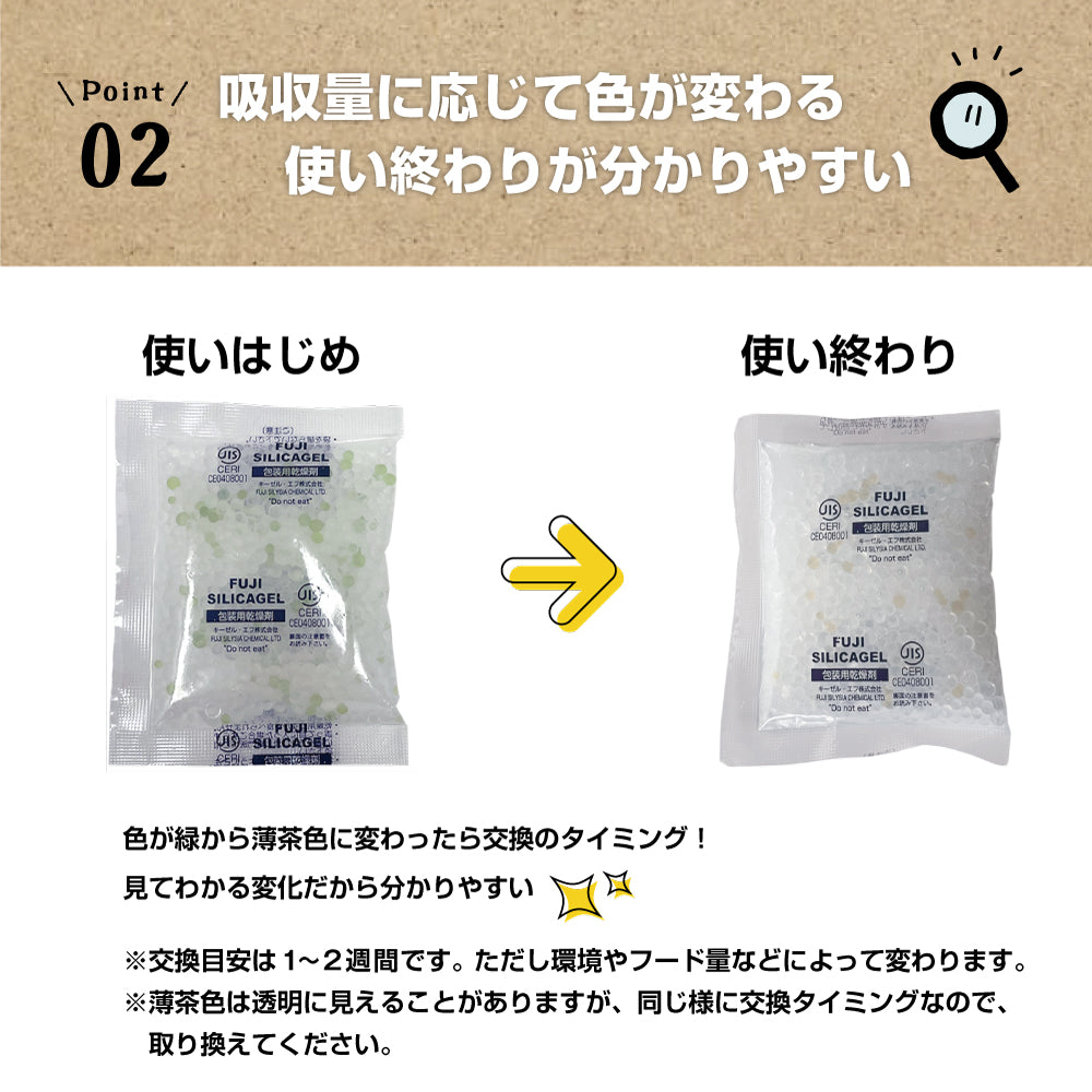 V2シリーズ専用フード乾燥剤 20g×6個入 防湿性ジップ袋