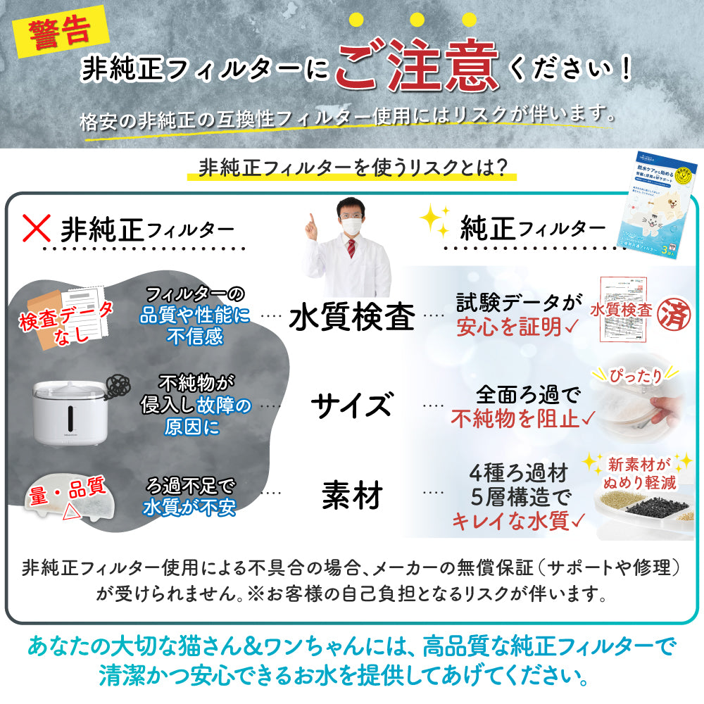 プラスアクア交換用純正フィルター（5層ろ過構造＆ぬめり軽減タイプ）